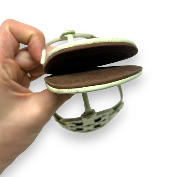 Tory Burch Patent Leather Miller Sandal Meadow Mist Pastel Green 7 Women’s - Picture 6 of 14